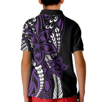 Polynesian Plumeria Floral Tattoo Pattern Kid Polo Shirt Purple Style LT9 - Polynesian Pride