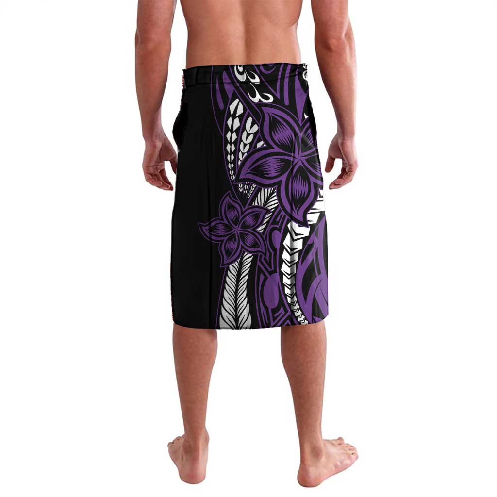 Polynesian Plumeria Floral Tattoo Pattern Lavalava Purple Style LT9 - Polynesian Pride