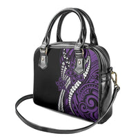Polynesian Plumeria Floral Tattoo Pattern Shoulder Handbag Purple Style LT9 - Polynesian Pride
