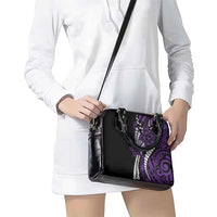 Polynesian Plumeria Floral Tattoo Pattern Shoulder Handbag Purple Style LT9 - Polynesian Pride