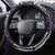 Polynesian Plumeria Floral Tattoo Pattern Steering Wheel Cover Purple Style