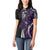 Polynesian Plumeria Floral Tattoo Pattern Women Polo Shirt Purple Style