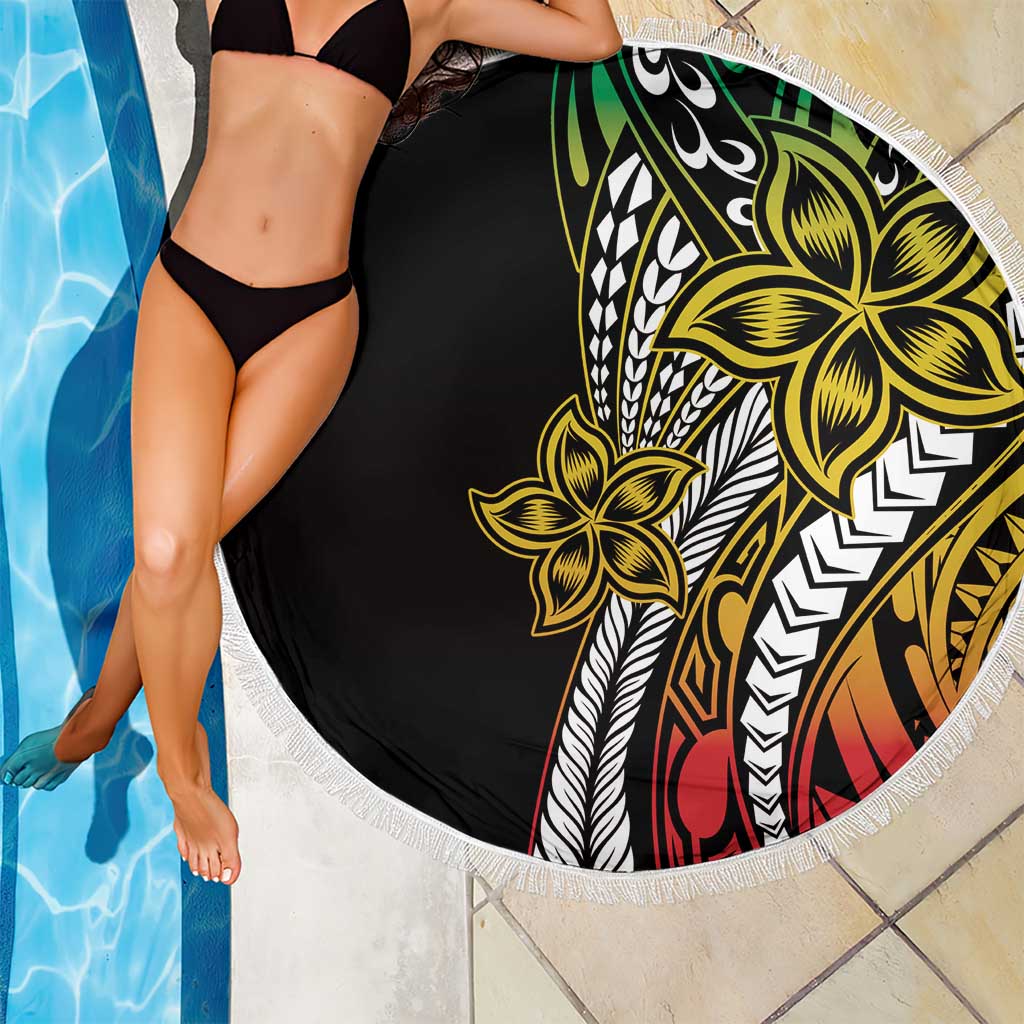 Polynesian Plumeria Floral Tattoo Pattern Beach Blanket Reggae Style LT9 - Polynesian Pride