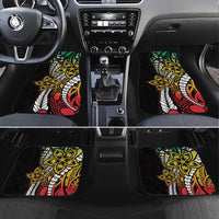 Polynesian Plumeria Floral Tattoo Pattern Car Mats Reggae Style LT9 Set 4pcs Reggae - Polynesian Pride