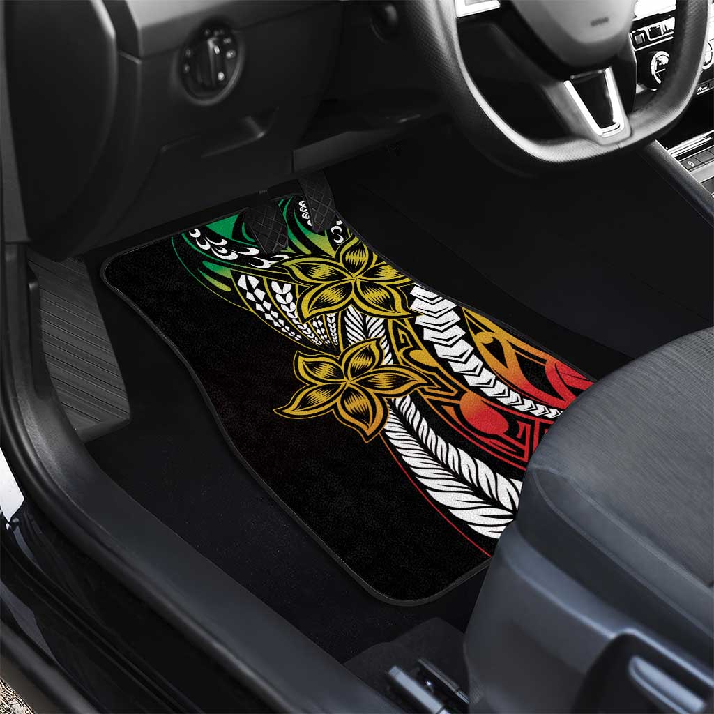 Polynesian Plumeria Floral Tattoo Pattern Car Mats Reggae Style LT9 - Polynesian Pride