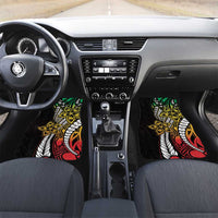 Polynesian Plumeria Floral Tattoo Pattern Car Mats Reggae Style LT9 Set 2pcs - Front Reggae - Polynesian Pride