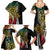 Polynesian Plumeria Floral Tattoo Pattern Family Matching Summer Maxi Dress and Hawaiian Shirt Reggae Style