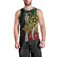 Polynesian Plumeria Floral Tattoo Pattern Men Tank Top Reggae Style LT9 - Polynesian Pride
