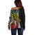 Polynesian Plumeria Floral Tattoo Pattern Off Shoulder Sweater Reggae Style