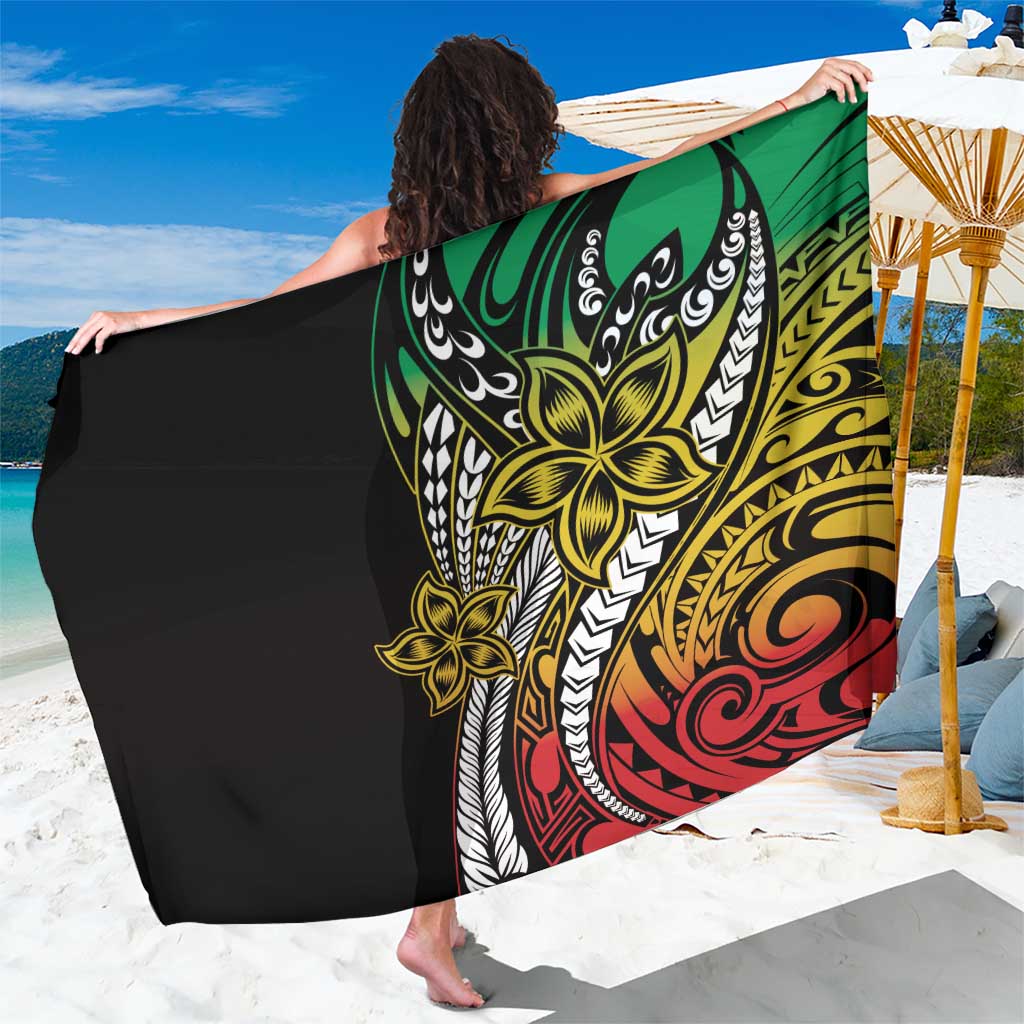 Polynesian Plumeria Floral Tattoo Pattern Sarong Reggae Style LT9 One Size 44 x 66 inches Reggae - Polynesian Pride
