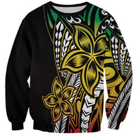 Polynesian Plumeria Floral Tattoo Pattern Sweatshirt Reggae Style LT9 Unisex Reggae - Polynesian Pride