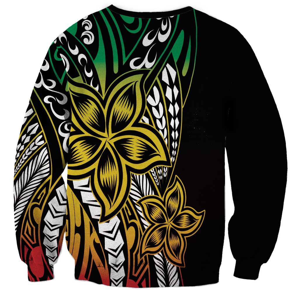 Polynesian Plumeria Floral Tattoo Pattern Sweatshirt Reggae Style LT9 - Polynesian Pride