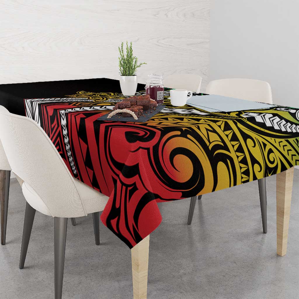 Polynesian Plumeria Floral Tattoo Pattern Tablecloth Reggae Style LT9 - Polynesian Pride
