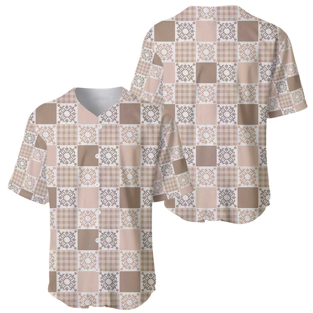 Hawaiian Palaka Quilt Pattern Baseball Jersey Hawaii Culture Honu Turtle LT9 - Polynesian Pride