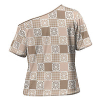 Hawaiian Palaka Quilt Pattern Cross Shoulder Shirt Hawaii Culture Honu Turtle LT9 - Polynesian Pride