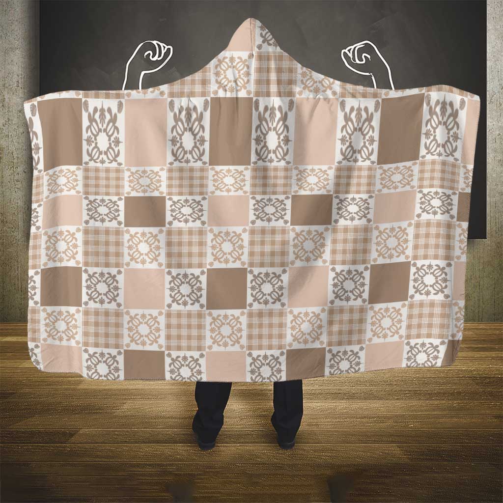 Hawaiian Palaka Quilt Pattern Hooded Blanket Hawaii Culture Honu Turtle LT9 - Polynesian Pride