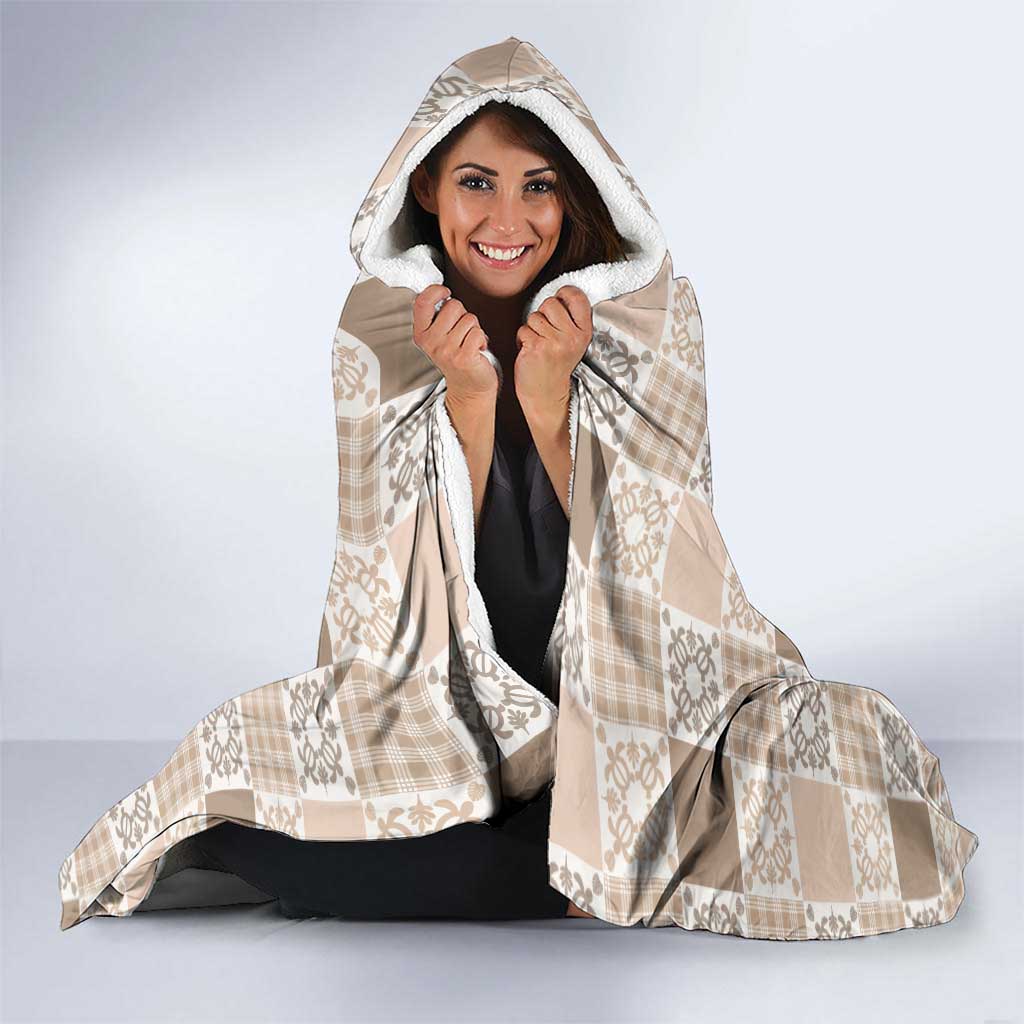 Hawaiian Palaka Quilt Pattern Hooded Blanket Hawaii Culture Honu Turtle LT9 - Polynesian Pride