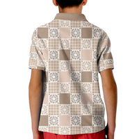 Hawaiian Palaka Quilt Pattern Kid Polo Shirt Hawaii Culture Honu Turtle LT9 - Polynesian Pride