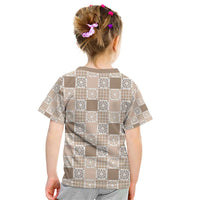 Hawaiian Palaka Quilt Pattern Kid T Shirt Hawaii Culture Honu Turtle LT9 - Polynesian Pride