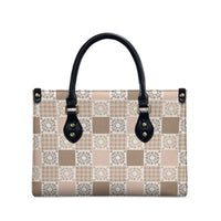 Hawaiian Palaka Quilt Pattern Leather Bag Hawaii Culture Honu Turtle LT9 - Polynesian Pride