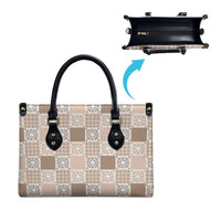 Hawaiian Palaka Quilt Pattern Leather Bag Hawaii Culture Honu Turtle LT9 - Polynesian Pride