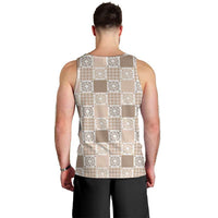 Hawaiian Palaka Quilt Pattern Men Tank Top Hawaii Culture Honu Turtle LT9 - Polynesian Pride