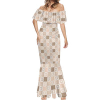 Hawaiian Palaka Quilt Pattern Mermaid Dress Hawaii Culture Honu Turtle LT9 - Polynesian Pride