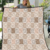 Hawaiian Palaka Quilt Pattern Quilt Hawaii Culture Honu Turtle LT9 Beige - Polynesian Pride