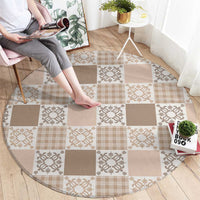 Hawaiian Palaka Quilt Pattern Round Carpet Hawaii Culture Honu Turtle LT9 - Polynesian Pride