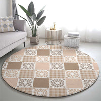Hawaiian Palaka Quilt Pattern Round Carpet Hawaii Culture Honu Turtle LT9 - Polynesian Pride