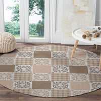 Hawaiian Palaka Quilt Pattern Round Carpet Hawaii Culture Honu Turtle LT9 - Polynesian Pride