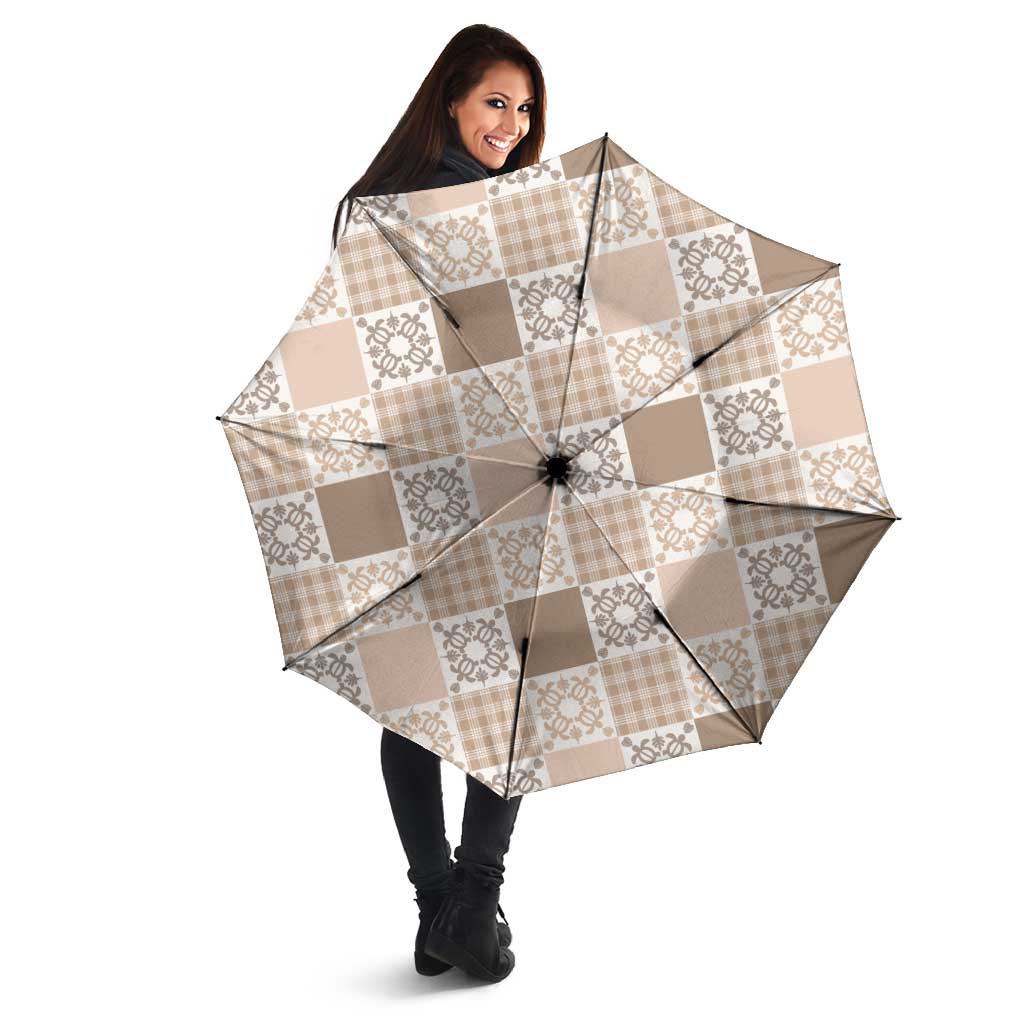 Hawaiian Palaka Quilt Pattern Umbrella Hawaii Culture Honu Turtle LT9 - Polynesian Pride