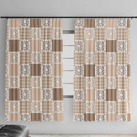 Hawaiian Palaka Quilt Pattern Window Curtain Hawaii Culture Honu Turtle LT9 With Hooks Beige - Polynesian Pride
