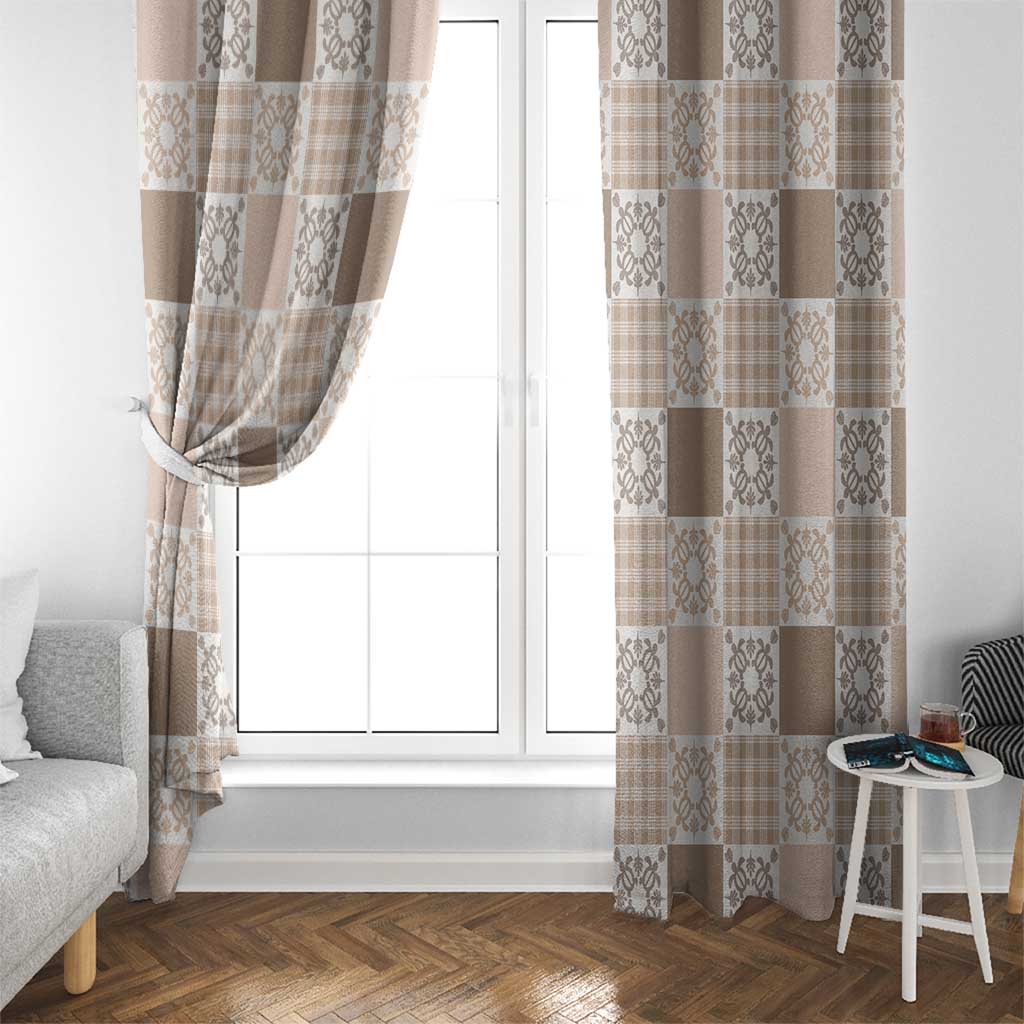 Hawaiian Palaka Quilt Pattern Window Curtain Hawaii Culture Honu Turtle LT9 - Polynesian Pride