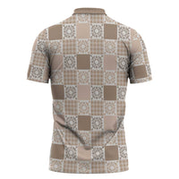 Hawaiian Palaka Quilt Pattern Zipper Polo Shirt Hawaii Culture Honu Turtle LT9 - Polynesian Pride