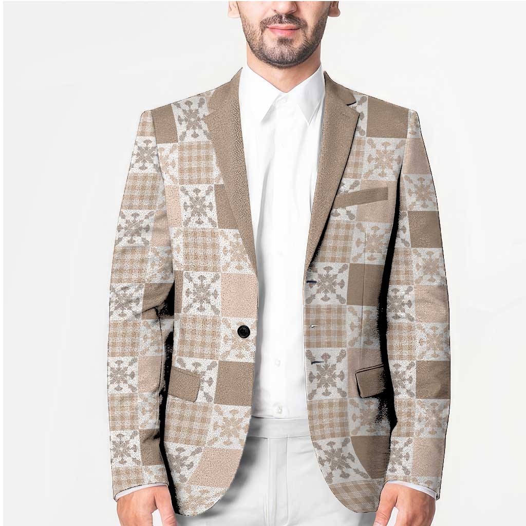 Hawaiian Palaka Quilt Pattern Blazer Hawaii Culture Pineapple LT9 - Polynesian Pride