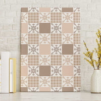 Hawaiian Palaka Quilt Pattern Canvas Wall Art Hawaii Culture Pineapple LT9 Without Frame Beige - Polynesian Pride