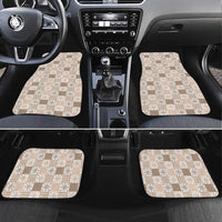 Hawaiian Palaka Quilt Pattern Car Mats Hawaii Culture Pineapple LT9 Set 4pcs Beige - Polynesian Pride