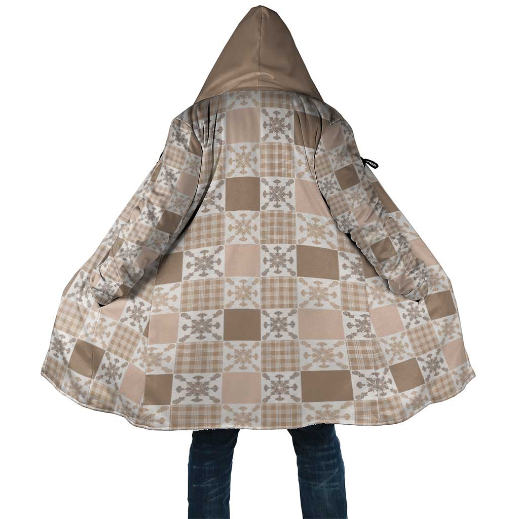 Hawaiian Palaka Quilt Pattern Cloak Hawaii Culture Pineapple LT9 Unisex Beige - Polynesian Pride