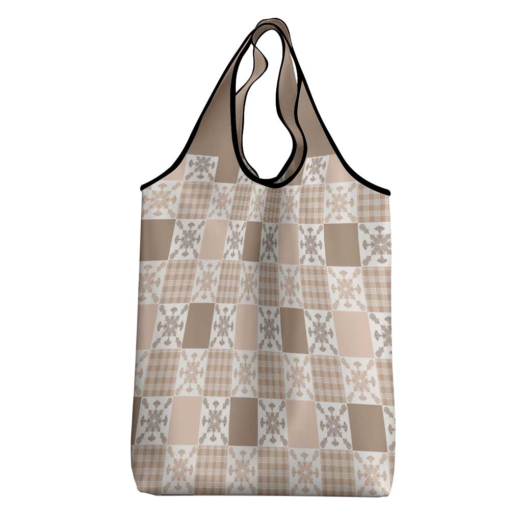 Hawaiian Palaka Quilt Pattern Grocery Bag Hawaii Culture Pineapple LT9 - Polynesian Pride