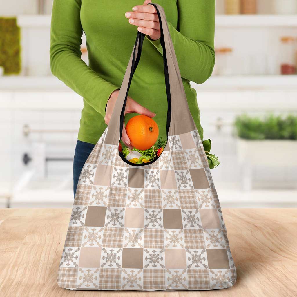Hawaiian Palaka Quilt Pattern Grocery Bag Hawaii Culture Pineapple LT9 - Polynesian Pride
