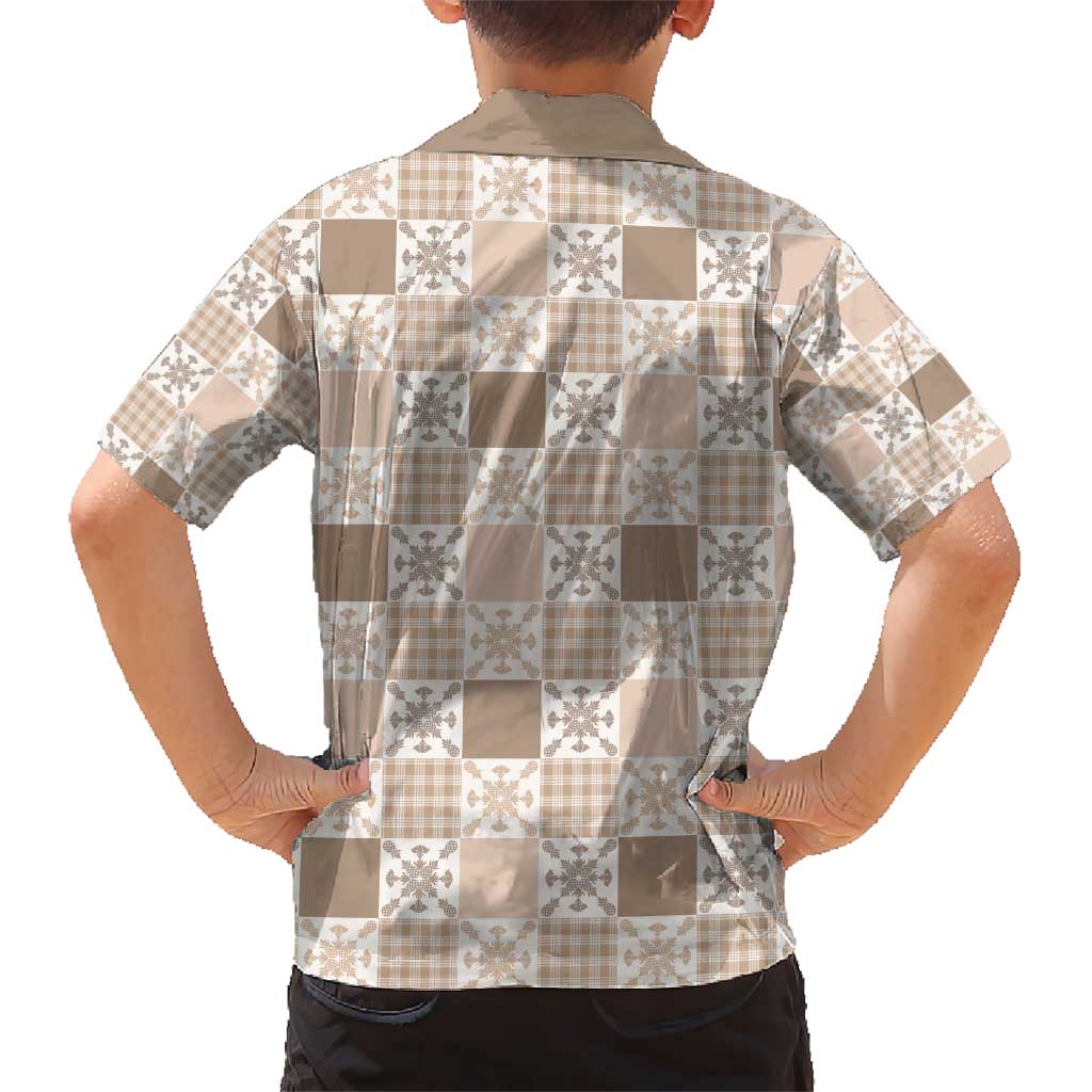 Hawaiian Palaka Quilt Pattern Kid Hawaiian Shirt Hawaii Culture Pineapple LT9 - Polynesian Pride