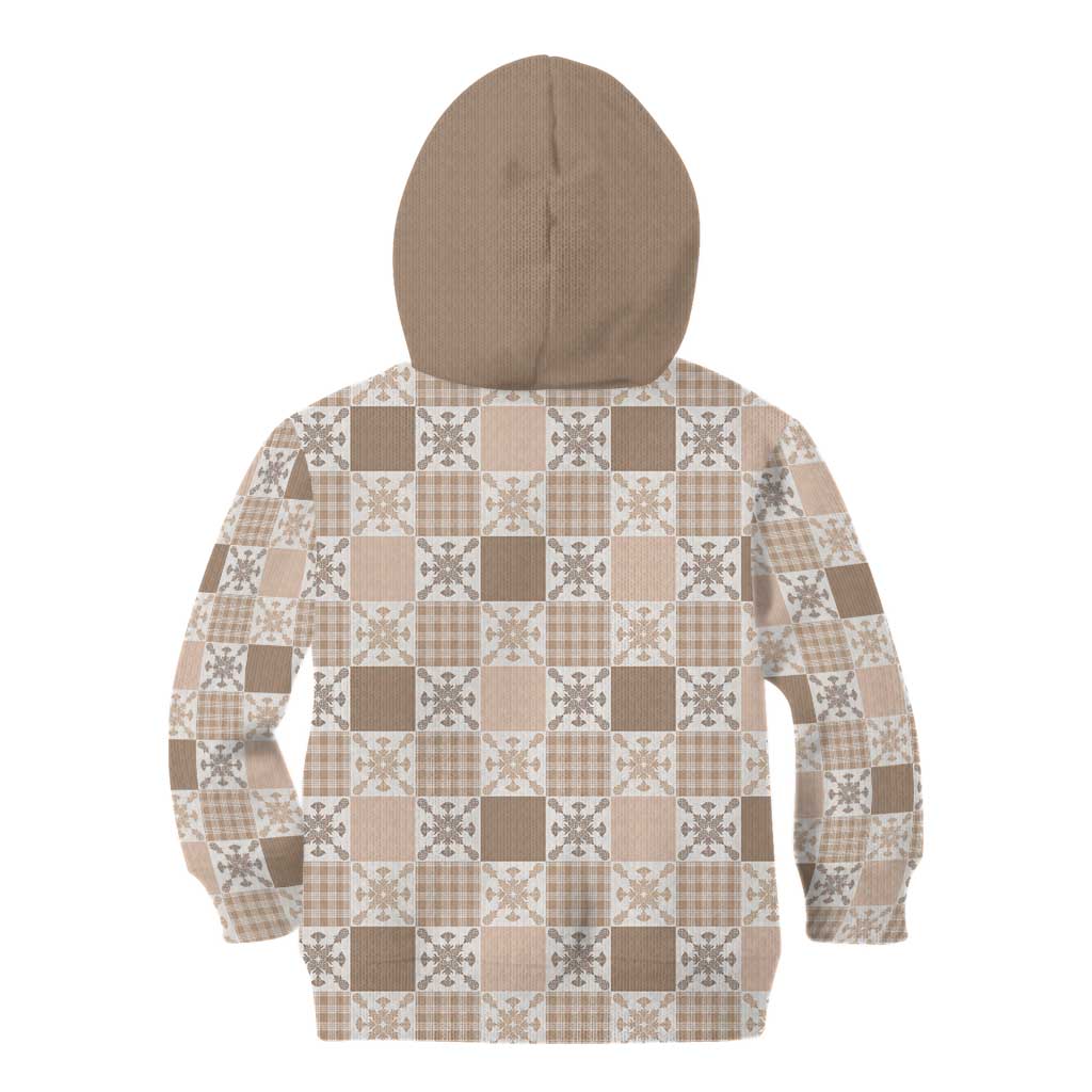 Hawaiian Palaka Quilt Pattern Kid Hoodie Hawaii Culture Pineapple LT9 - Polynesian Pride