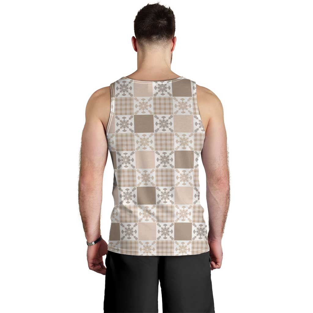 Hawaiian Palaka Quilt Pattern Men Tank Top Hawaii Culture Pineapple LT9 - Polynesian Pride