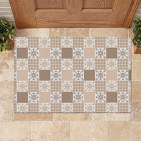 Hawaiian Palaka Quilt Pattern Rubber Doormat Hawaii Culture Pineapple LT9 Beige - Polynesian Pride