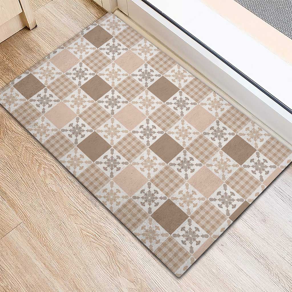 Hawaiian Palaka Quilt Pattern Rubber Doormat Hawaii Culture Pineapple LT9 - Polynesian Pride
