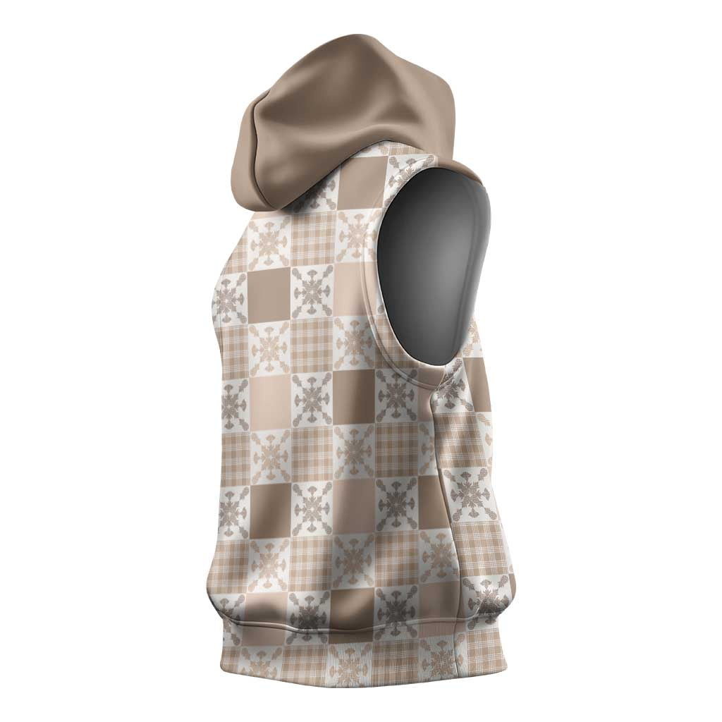 Hawaiian Palaka Quilt Pattern Sleeveless Hoodie Hawaii Culture Pineapple LT9 - Polynesian Pride