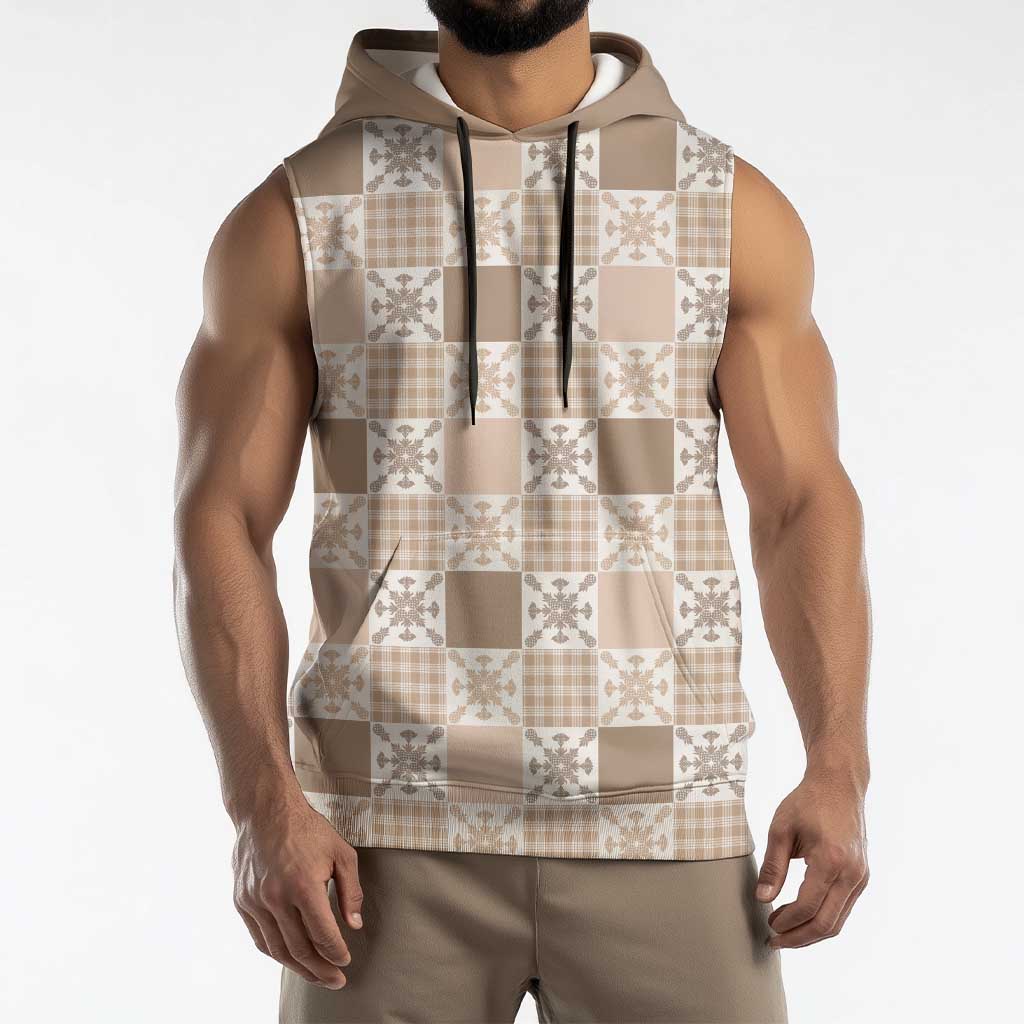 Hawaiian Palaka Quilt Pattern Sleeveless Hoodie Hawaii Culture Pineapple LT9 - Polynesian Pride