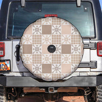 Hawaiian Palaka Quilt Pattern Spare Tire Cover Hawaii Culture Pineapple LT9 Beige - Polynesian Pride