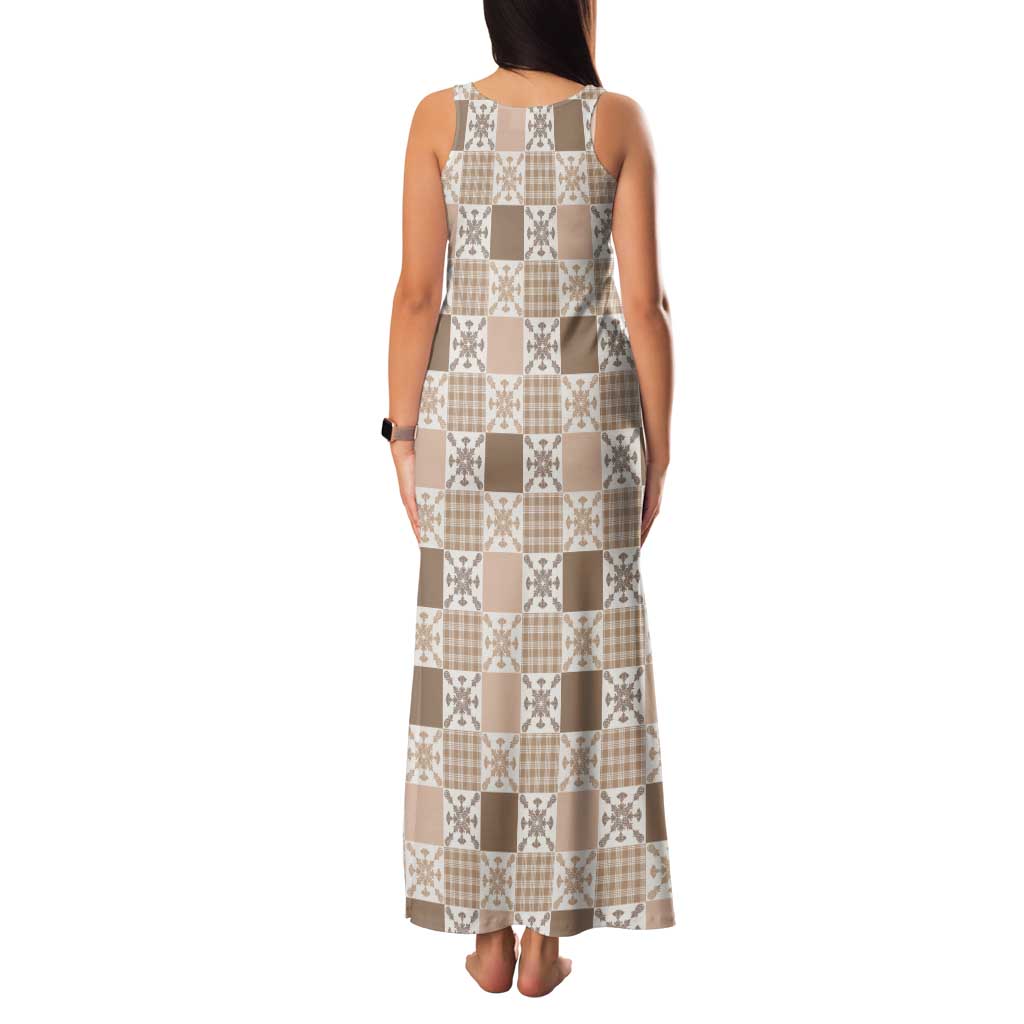 Hawaiian Palaka Quilt Pattern Tank Maxi Dress Hawaii Culture Pineapple LT9 - Polynesian Pride